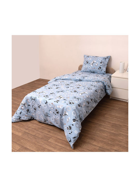 Viopros Baby Bettbezug Set mit Kissenbezug Blue 120x160cm.