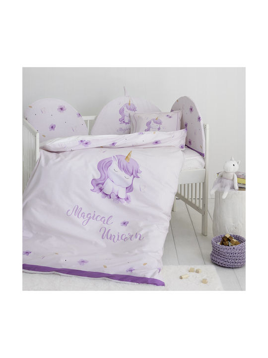 Nima Baby Duvet Cover Set With Pillowcase Magical Unicorn Lilac 110x145cm
