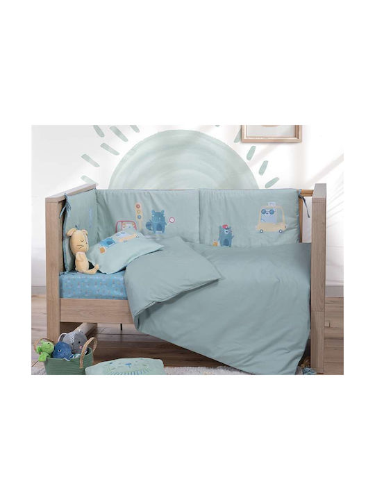 Nef-Nef Homeware Baby Duvet Cover Basic Light Blue 110x150cm