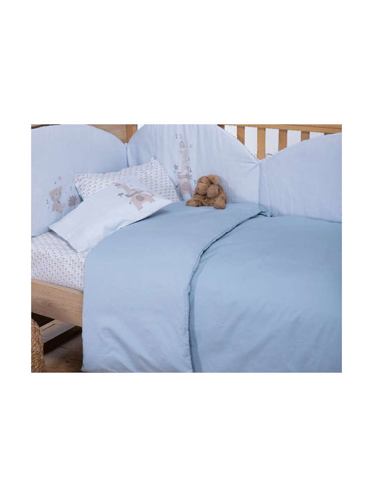 Nef-Nef Homeware Baby Duvet Cover Basic Light Blue 110x150cm