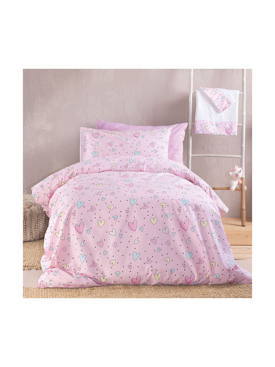 Rythmos Baby Duvet Cover Set With Pillowcase Pop Hearts Multicolour 110x160cm