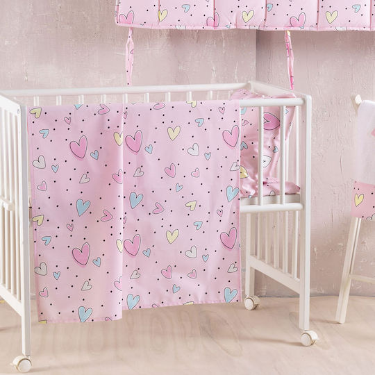 Rythmos Baby Duvet Cover Set With Pillowcase Pop Hearts Multicolour 110x160cm
