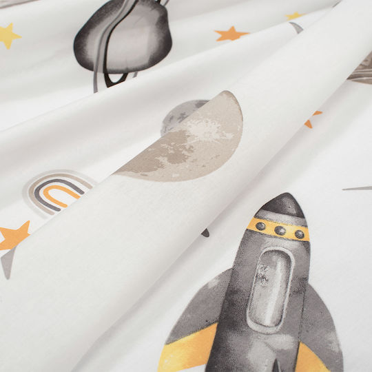 Dimcol Baby Duvet Cover Bebe Space White-grey 120x160cm