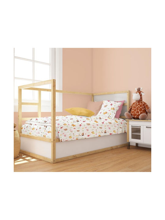 Dimcol Baby Duvet Cover Bebe White-pink 120x160cm