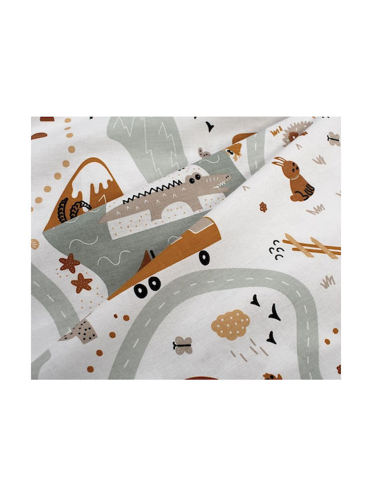 24home.gr Детска Покривка За Завивка Countryside Бяло-Ментово 120x160см