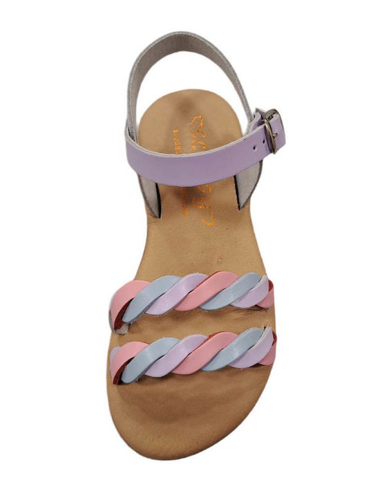 Kids' Sandals Scarpy 22-94 Tricolor Lilac Pink Blue