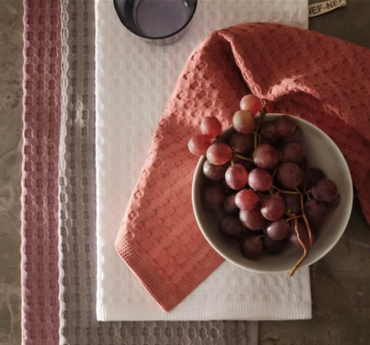 Nef-Nef Homeware Wafflow 24 Tea Towel from 100% Cotton in Purple Color 45x68cm