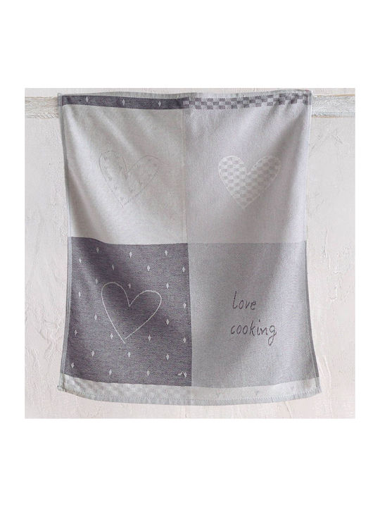Rythmos Love Kitchen Towel Made Of 100% Cotton In Gray Colour