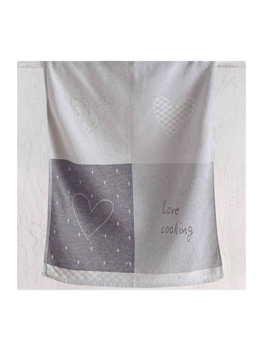 Rythmos Love Kitchen Towel Made Of 100% Cotton In Gray Colour