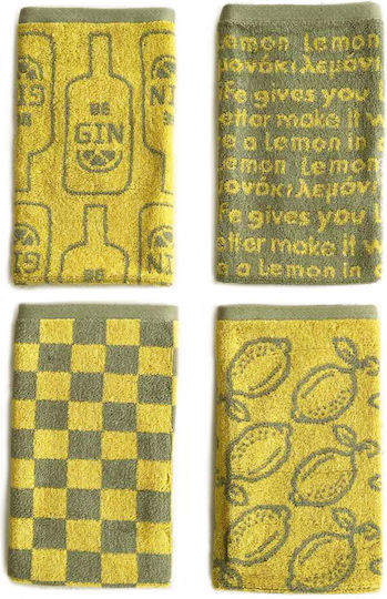 Palamaiki Jack100 Towel from 100% Cotton in Green Color 40x60cm 4pcs