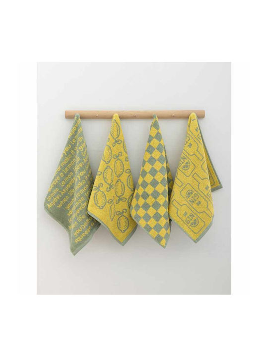 Palamaiki Jack100 Towel from 100% Cotton in Green Color 40x60cm 4pcs