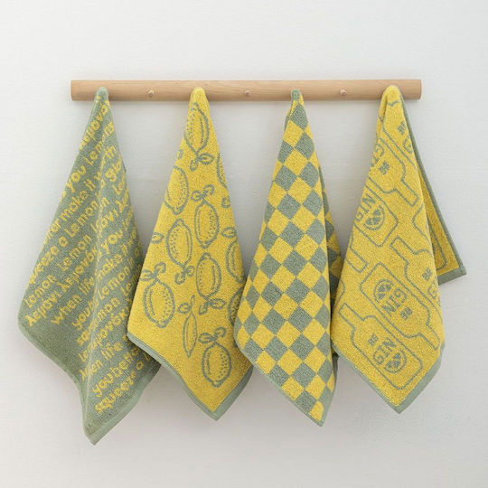 Palamaiki Jack100 Towel from 100% Cotton in Green Color 40x60cm 4pcs