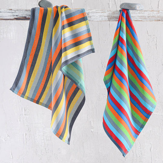 Rythmos Towel from 100% Cotton in Orange Color 50x70cm