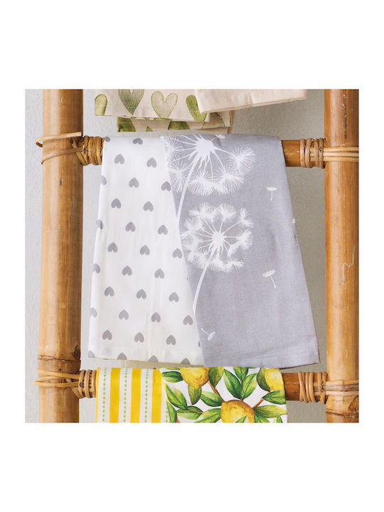 Kentia Fazzy Towel from 100% Cotton in Gray Color 40x60cm 2pcs