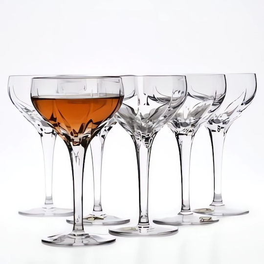Bohemia Jihlava Set of Glasses Champagne / Cocktail/Drinking made of Crystal Stemmed 200ml 6pcs
