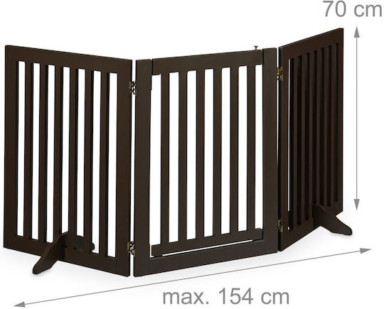 Relaxdays Pliabil Ușă de siguranță în Culoare Maro 154x70cm 1buc