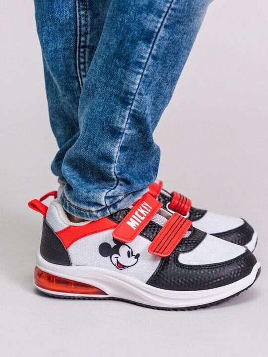 Cerda Kids Athletic Shoes with Lights Mickey Mouse White Black Red 24-31