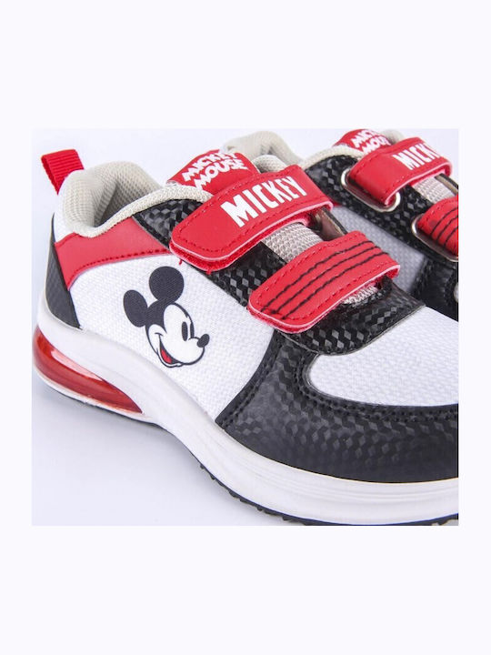 Cerda Kids Athletic Shoes with Lights Mickey Mouse White Black Red 24-31