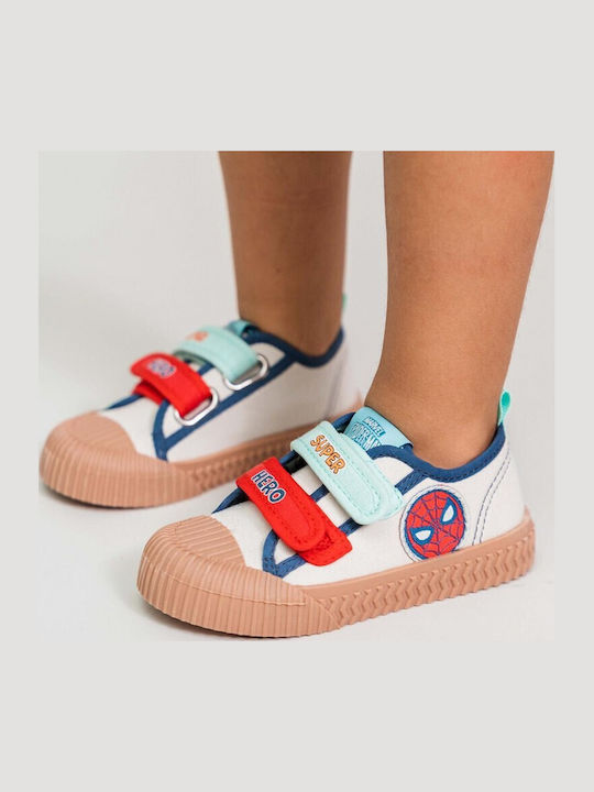 Cerda Παιδικά Sneakers Πάνινα Spiderman Μπεζ Μπλε Κόκκινο 22-27
