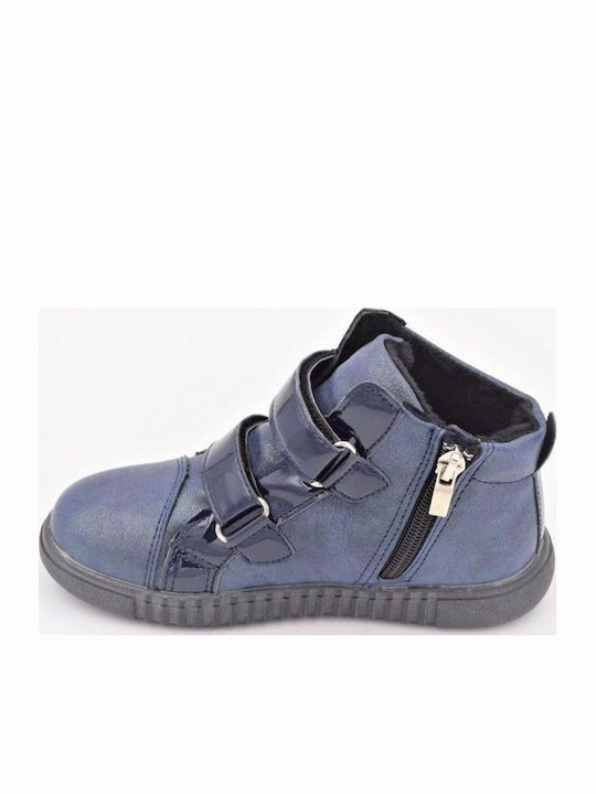 Meridian Lederne Kinderstiefeletten mit Reißverschluss Blau
