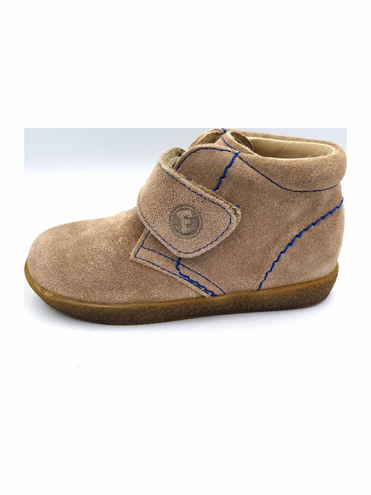 Falcotto Anatomisch Kinderstiefeletten mit Klettverschluss Beige