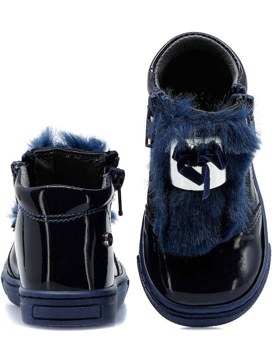 Papistas Kids Kids Boots from Patent Leather with Laces Blue