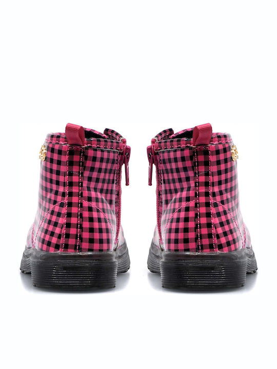 Papistas Kids Ankle Boots in the Style of Martins for Girls Baby Fuchsia Synthetic Patent Leather