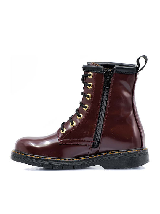 Papistas Kids Anatomic Casual Girls Burgundy Synthetic Leather Boots