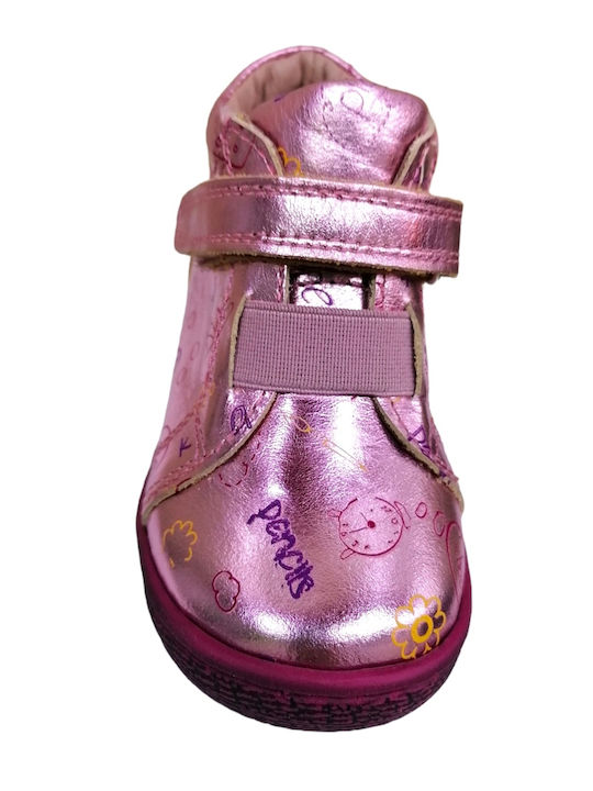 Arties Kids Leather Ankle Boot Girl Pink Metallic 22703-3