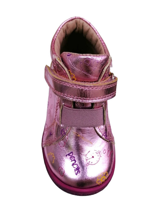 Arties Kids Leather Ankle Boot Girl Pink Metallic 22703-3