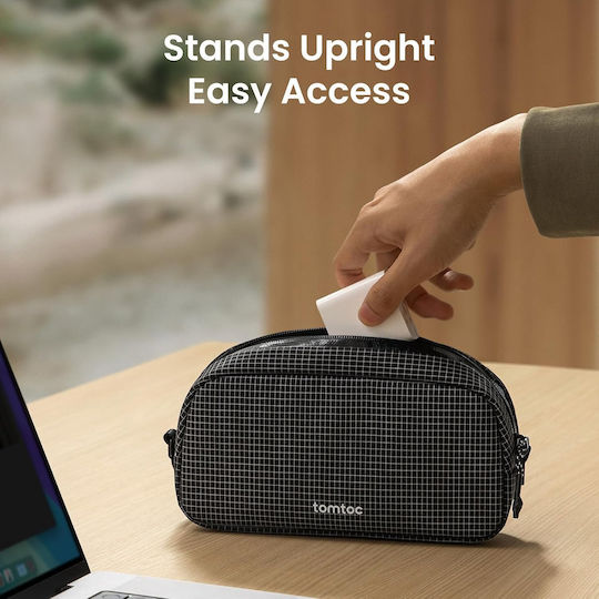 Husă Universală Tomtoc Light-t12 Pliculeț Accesorii Powerbank Smartphone Fermoar 1l Mică Neagră T12s1d2