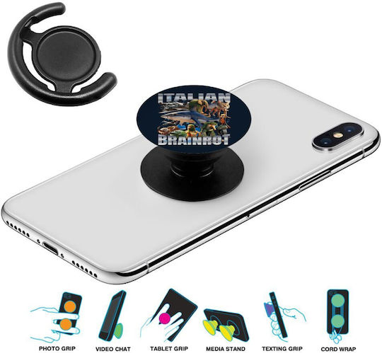 Italian Brainrot Phone Holders Stand Black Pop Socket