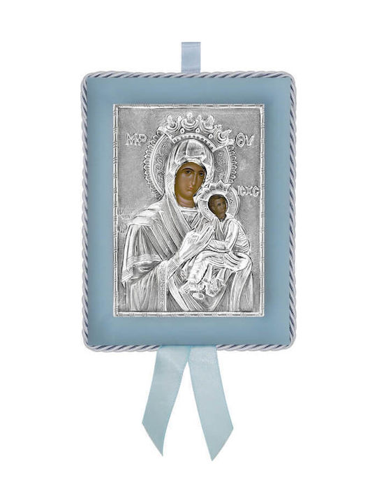 Silver Image Newborn Boy Virgin Mary Immaculate 14.5x11.5cm