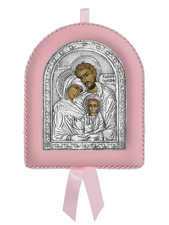 Silver Saint Icon Newborn Girl The Holy Family 17x14cm