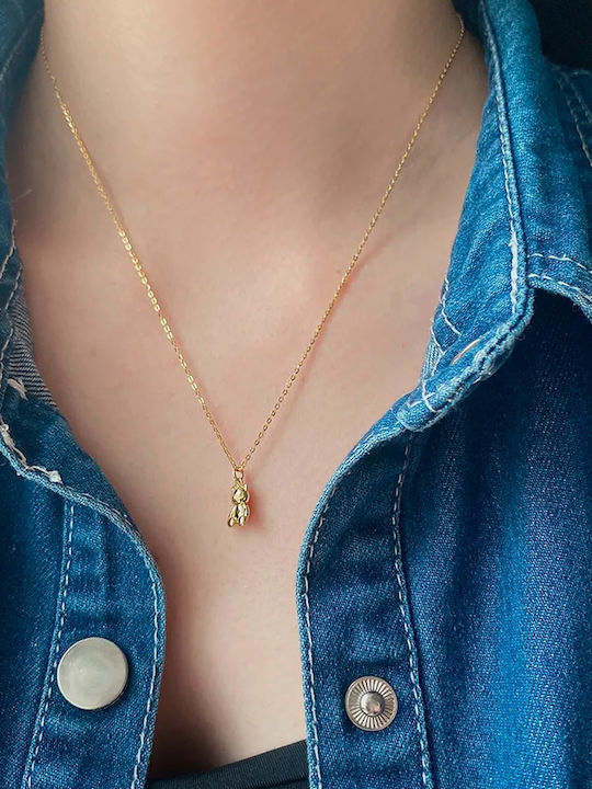 Gold Bear Pendant Necklace