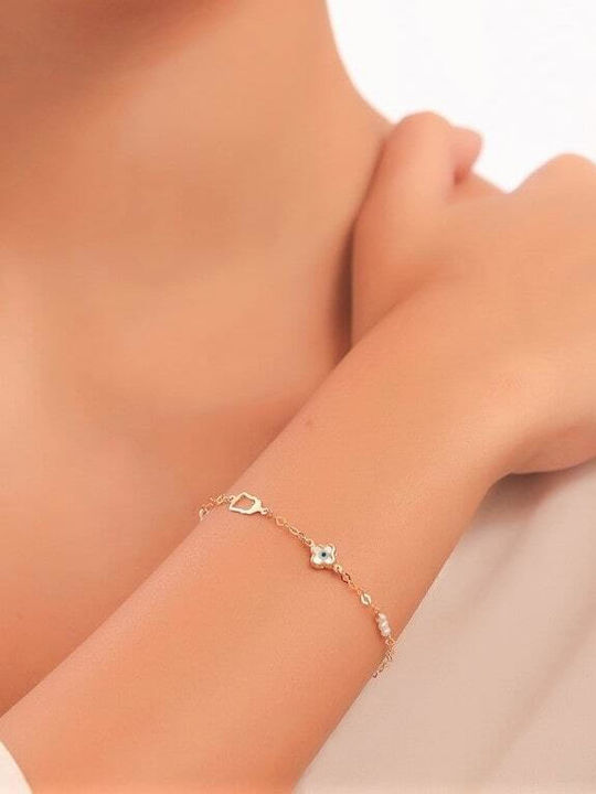 Eforo Kids Bracelet Chain K14 Baby bottle from Gold 14K with Stones