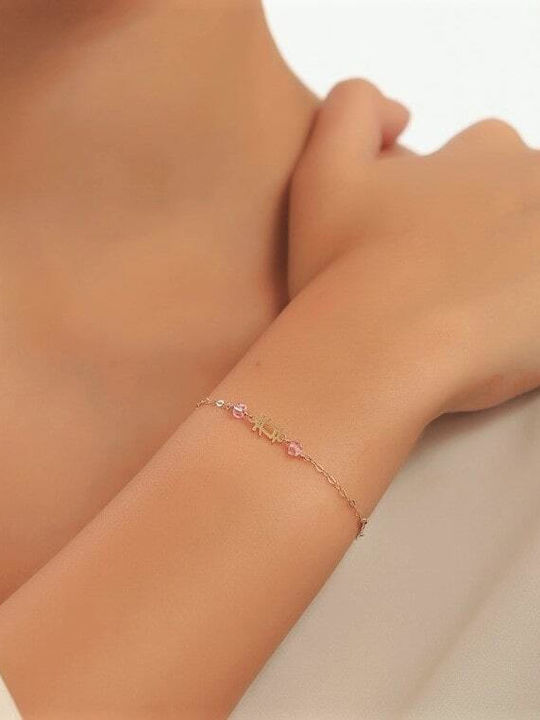 Eforo Kids Bracelet Chain K14 girl from Gold 14K with Stones