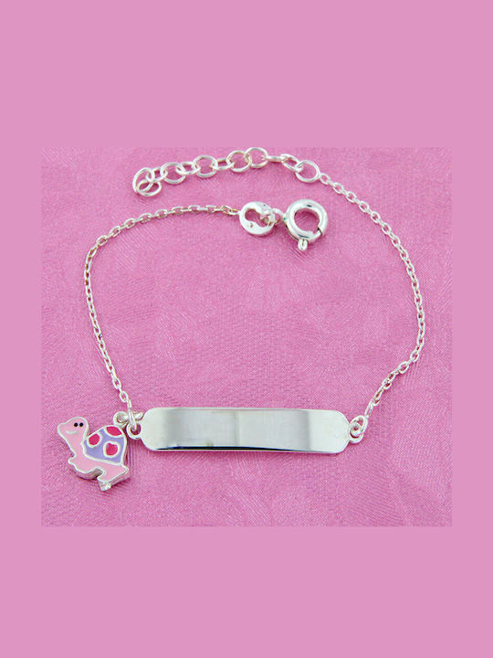 Preziosa Kinderarmband ID 925 Χελωνίτσα Σμάλτο aus Silber mit Abbildung Preziosa Kinderarmband ID 925 Χελωνίτσα Σμάλτο aus Silber mit Abbildung
