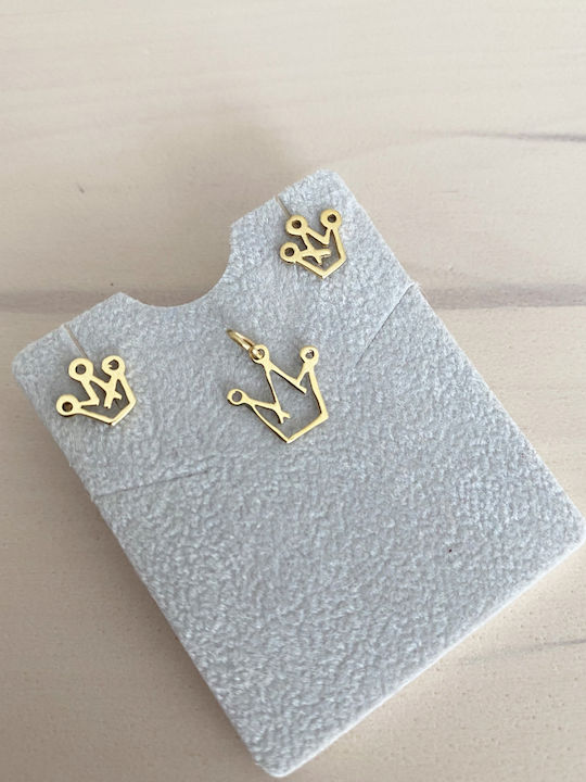 Kritsimis Хипоалергенни Детски Обеци Studs Коронки от Злато 9K