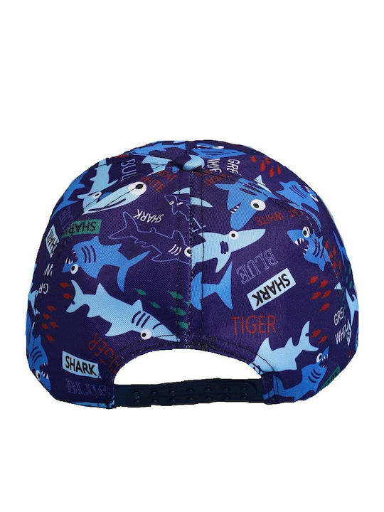 Fabric Kids' Jockey Hat Blue Sharks 52-54cm 4-10 Years Tatu Moyo