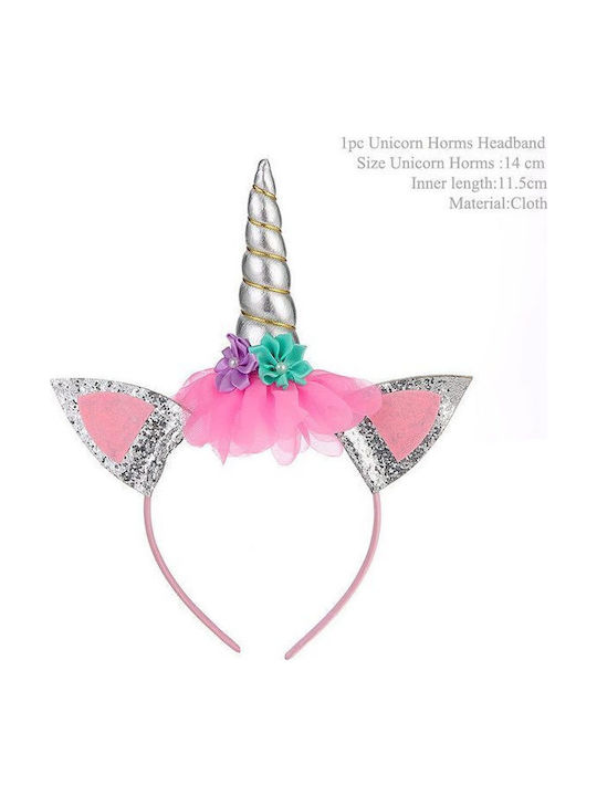 Αξεσουάρ Μαλλιά Unicorn Ροζ Ασημί