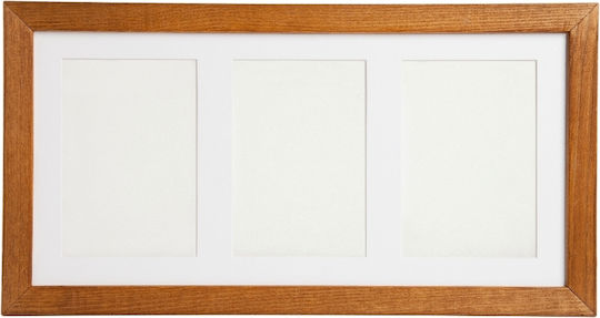 Triple Wooden Picture Frame for Kids Photos Dark Brown Odcisk Bobasa