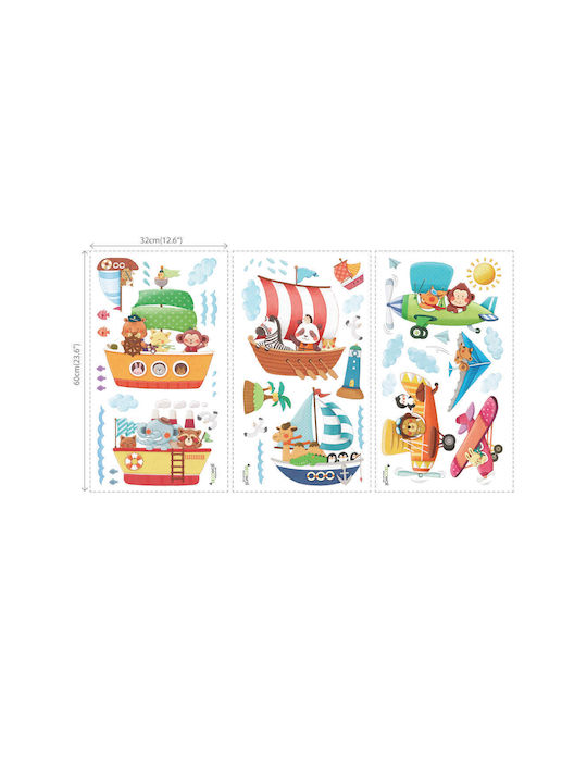 Kinder Wandsticker Tier Boote Flugzeuge Stick651