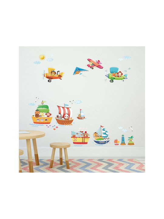 Kinder Wandsticker Tier Boote Flugzeuge Stick651