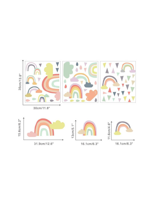 Παιδικό Αυτοκόλλητο Τοίχου Raindrops Rainbow 001596