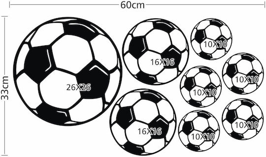 Kinder Wandsticker Set Fußballbälle 60x33cm