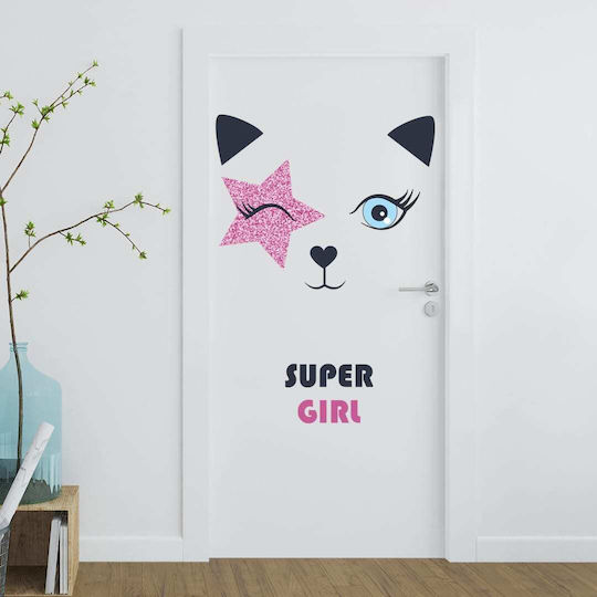 Tür Aufkleber Super Girl 50x40cm