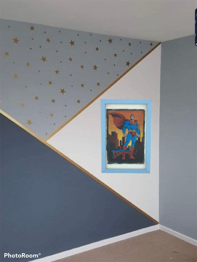 Handmade Wooden Framed Superman Kids Wall Art