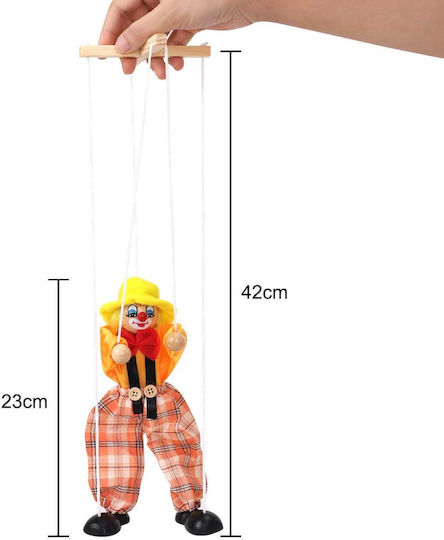 Clown Puppet 23cm Orange