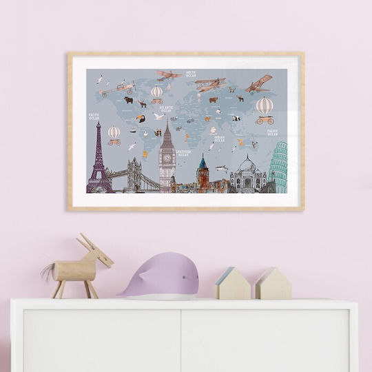 Posters Map Landmarks Paper 20x15cm